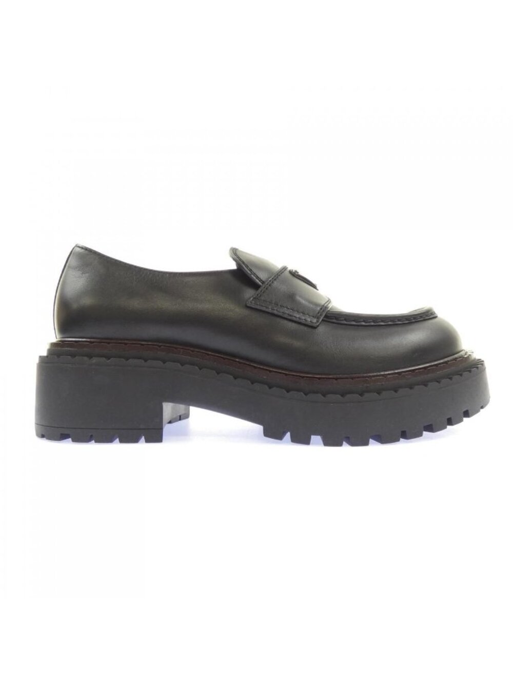 Prada Triangle Logo Leather Loafers Shoes